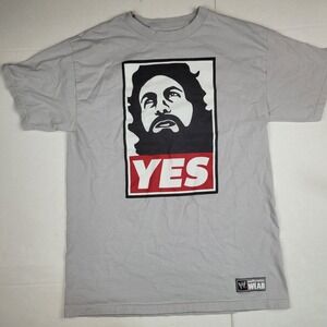 WWE Daniel Bryan shirt adult medium Yes Movement Authentic Wear Gray aew stains
